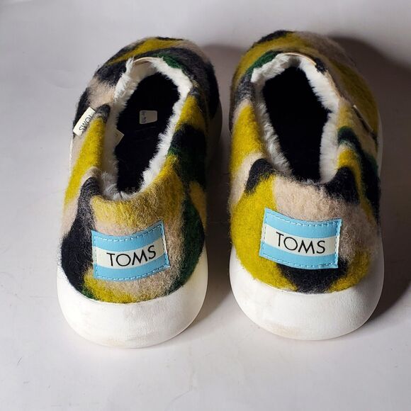 TOMS Felted Alpargata Mallow Sneakers Faux Fur Womens Size 10 Flat Shoes - Picture 9 of 11